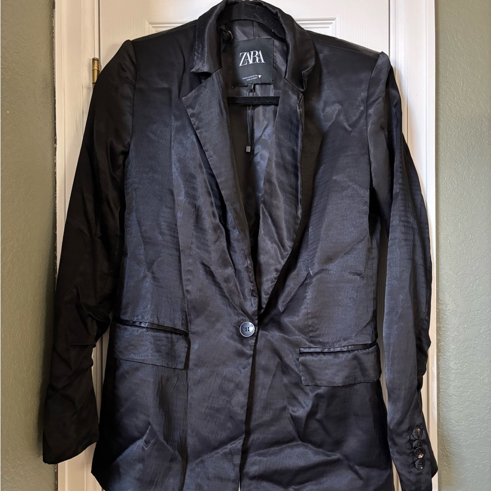 ZARA SATIN BLAZER XS